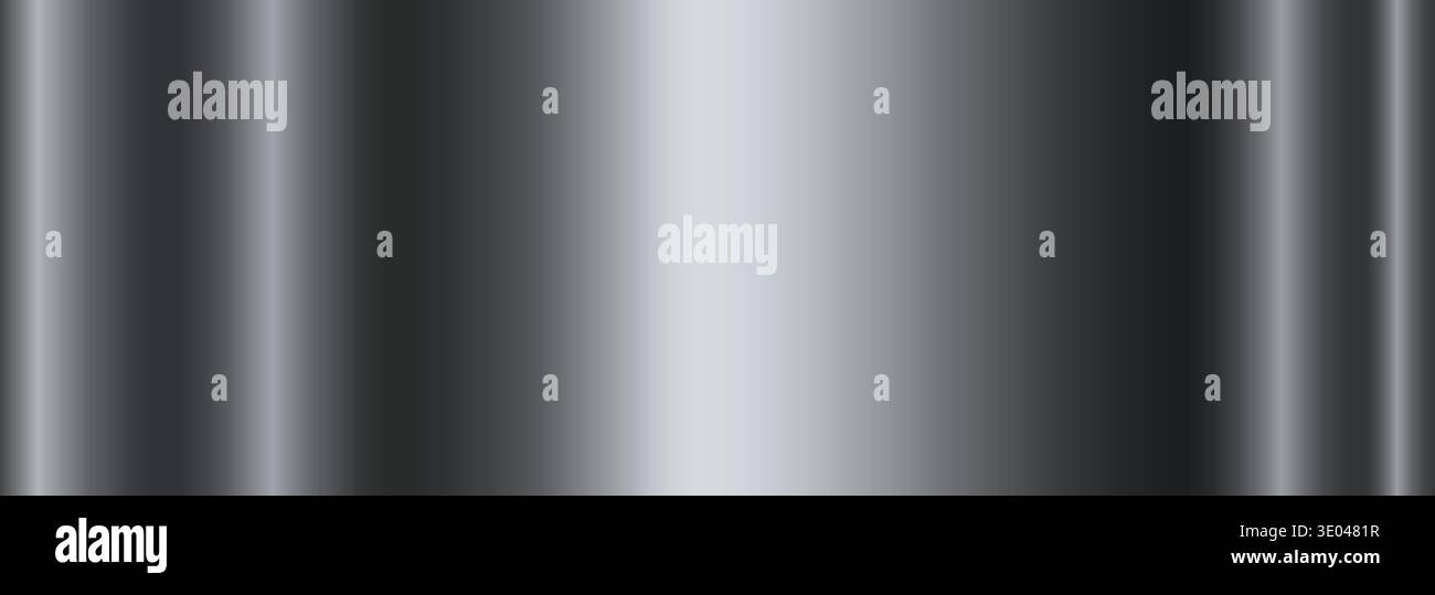 Silver metallic gradient. A banner with a metallic gradient texture. Stock Vector