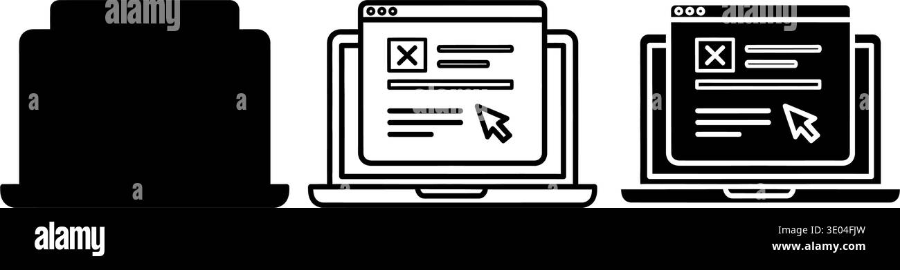 A black and white image of computers vector Stock Vector