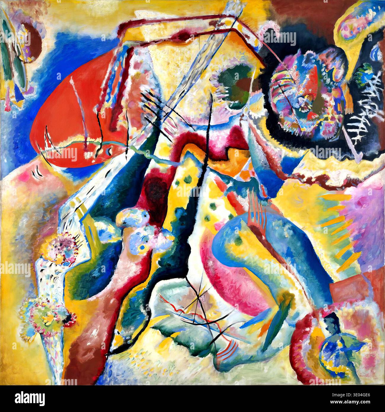 Wassily Kandinsky Painting with Red Spot 1914 Russian Expressionism Oil ...