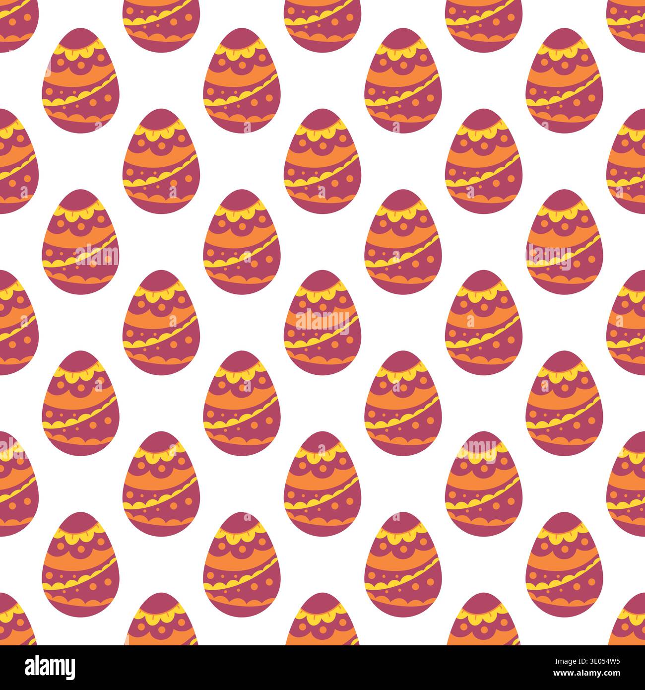 Seamless Easter pattern with red decorated eggs. Vector illustration perfect for wrapping paper, textile Stock Vector