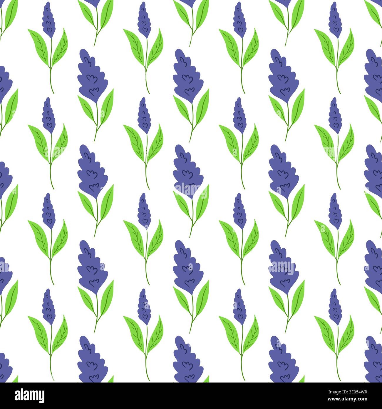 Seamless pattern with purple flowers. Vector illustration perfect for seasonal designs, wallpaper, festive decorations, wrapping paper, textiles Stock Vector