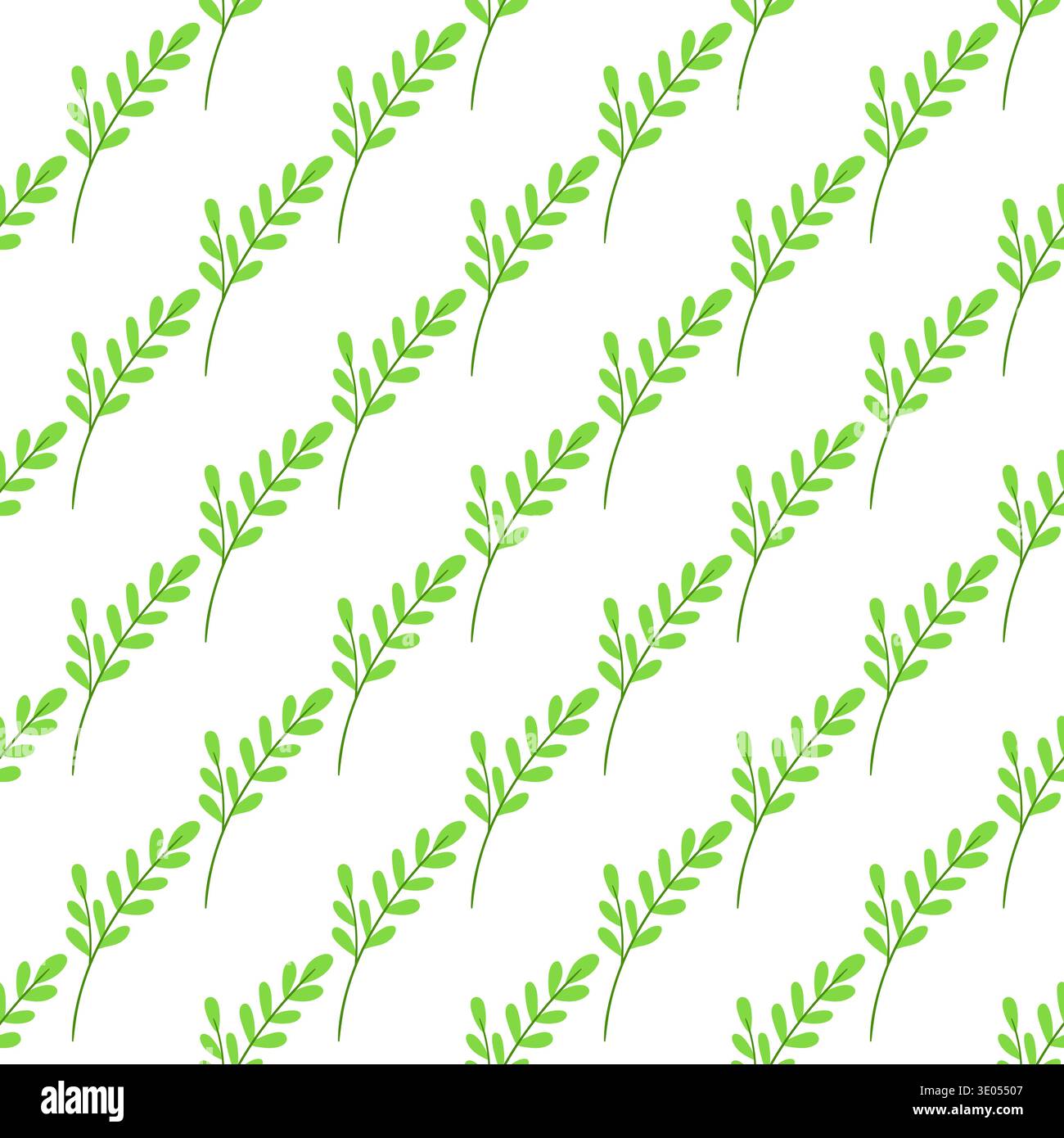 Seamless Easter pattern with green leaves and branches. Vector illustration for designs Stock Vector