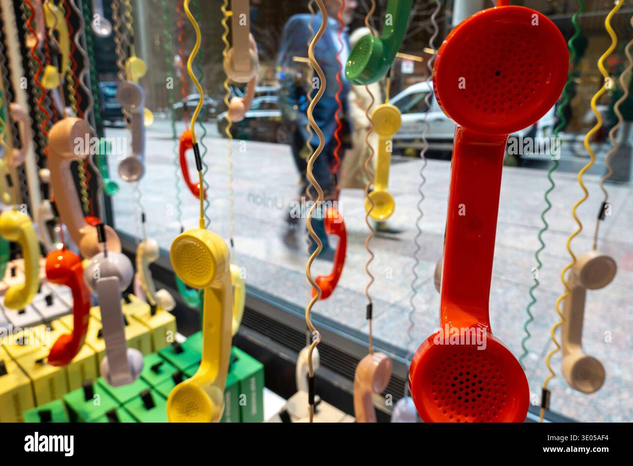Native Union Retro Pop Phone is a handset design of the 1970s available at the Museum of Modern Art gift shop in New York City, USA  2026 Stock Photo