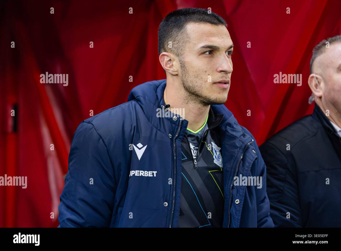 Plamen Andreev (Plamen Andriejew) of Lech seen during the Polish PKO BP Ekstraklasa League match between Widzew Lodz and Lech Poznan at Widzew Lodz Mu Stock Photo