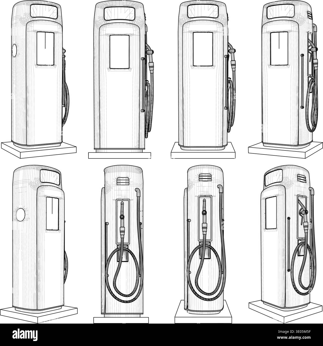 Antique Gas Pump Vector. Vintage Retro Liquid Gas Station An ...