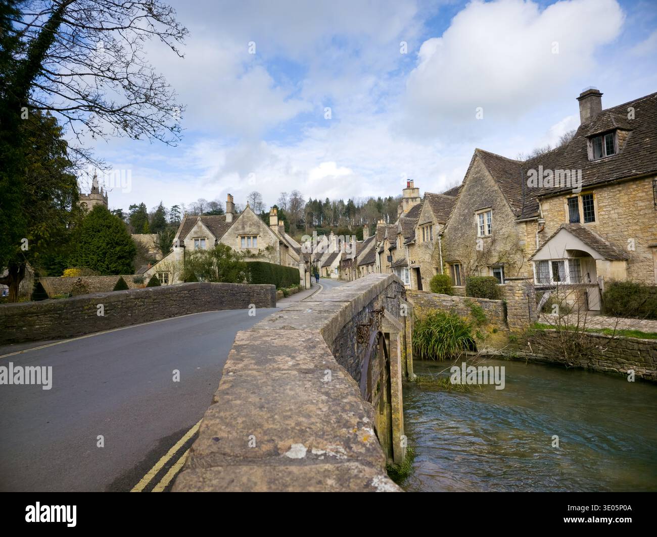 Castle Combe: Cloudy Skies Over the Iconic Cotswolds Village England ...