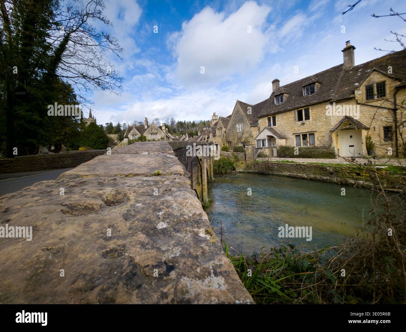 Castle Combe: Timeless Charm in the Heart of the Cotswolds England - Smartphone Captured Stock Image