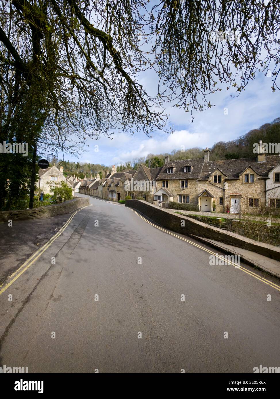 Castle Combe: Timeless Charm in the Heart of the Cotswolds England - Smartphone Captured Stock Image
