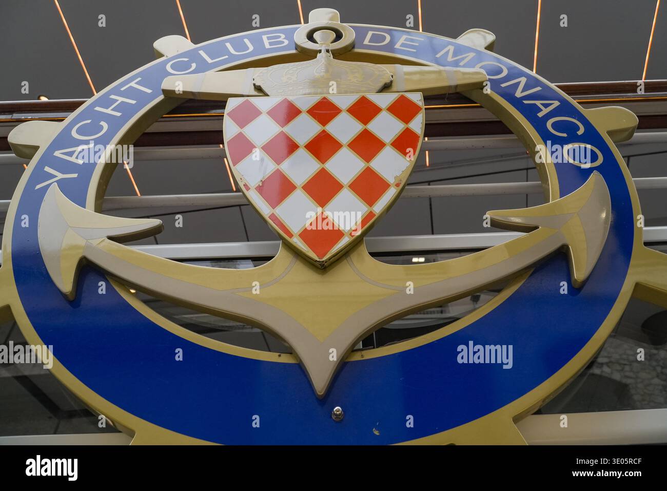 Monaco Signs Yacht Club de Monaco sign featuring the royal checkerboard shield and ...