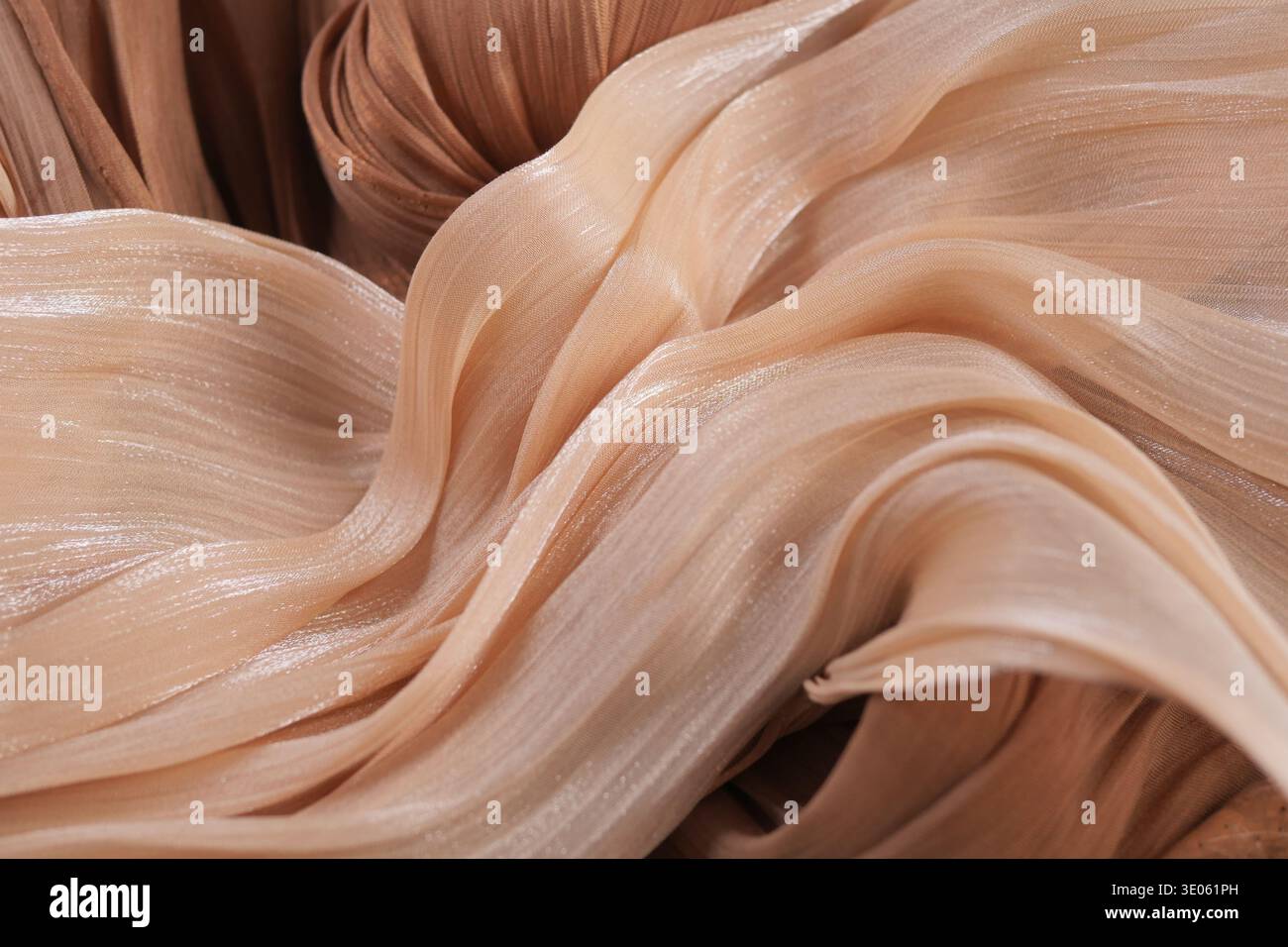 Light fabric waves in soft tones on a neutral background Stock Photo