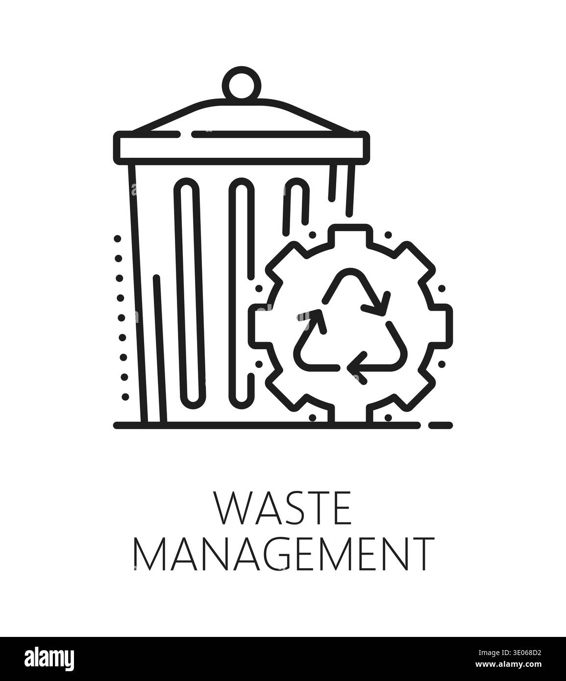 Waste management ESG line icon or sign. Business ecological ...