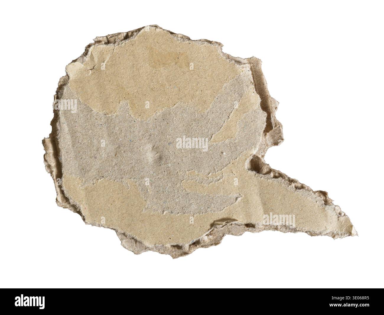 Comic Speech Bubble Handmade from Torn Recycled Cardboard Paper Stock Photo
