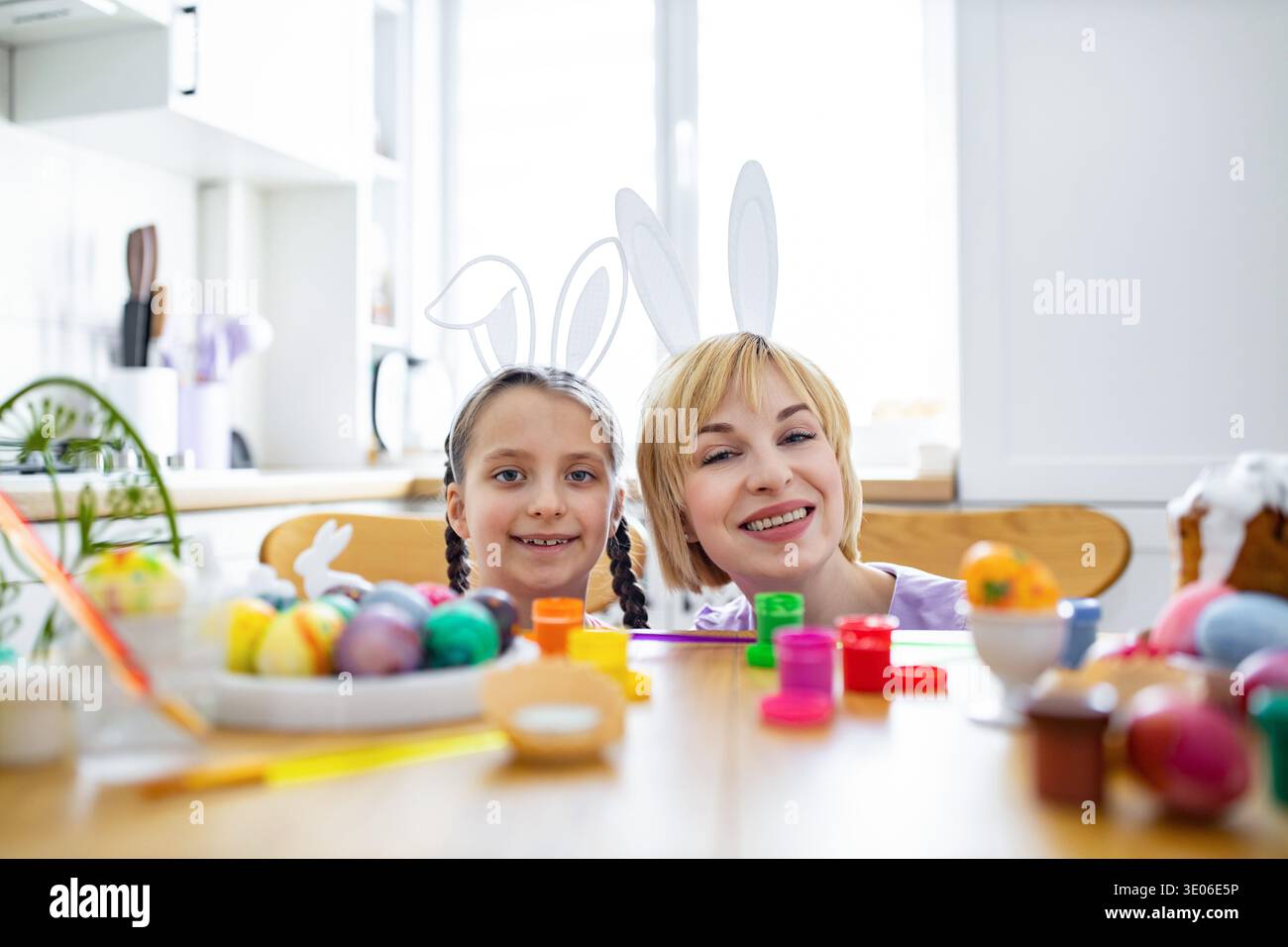 Mother and Daughter Easter Fun Stock Photo
