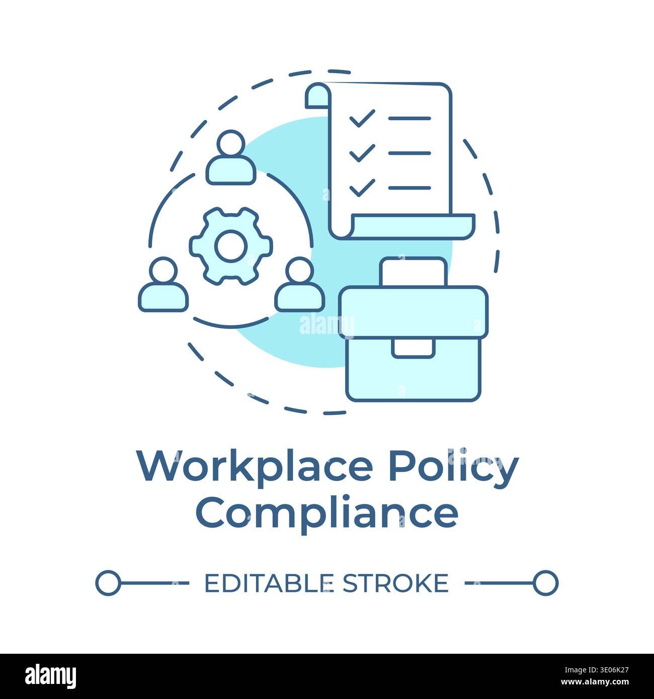 Workplace policy compliance soft blue concept icon Stock Vector