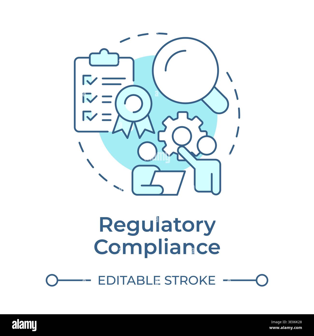 Regulatory compliance soft blue concept icon Stock Vector