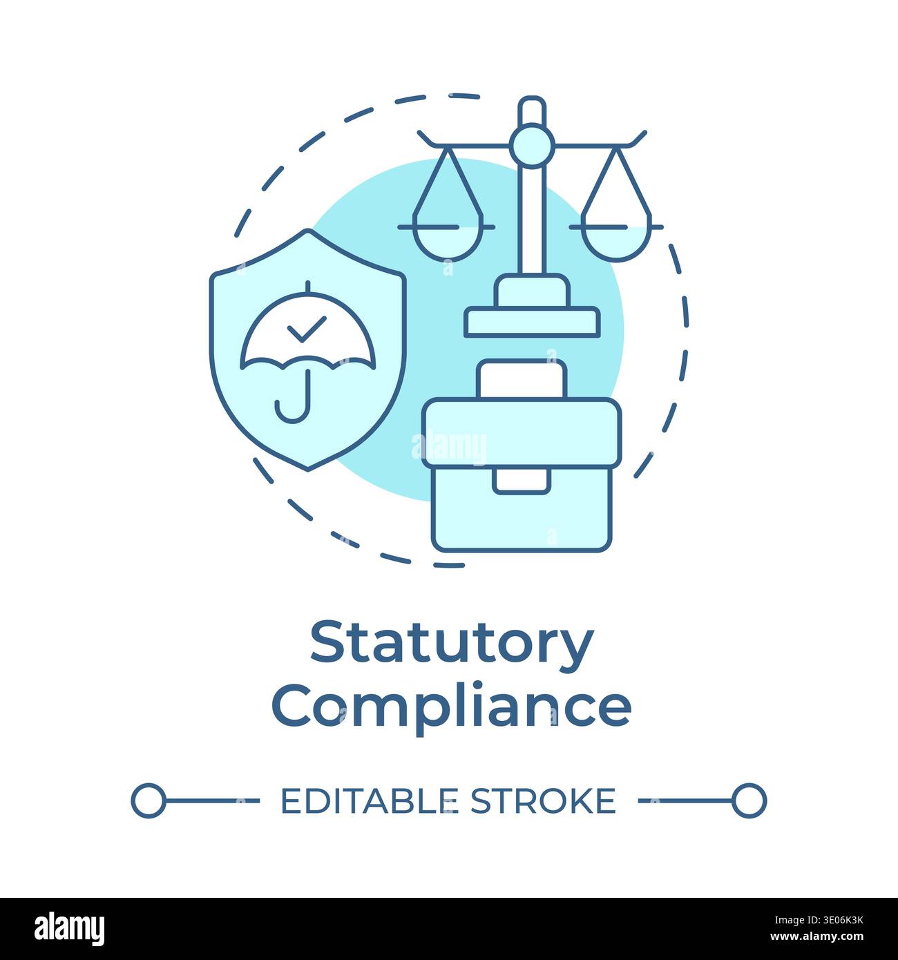 Statutory compliance soft blue concept icon Stock Vector