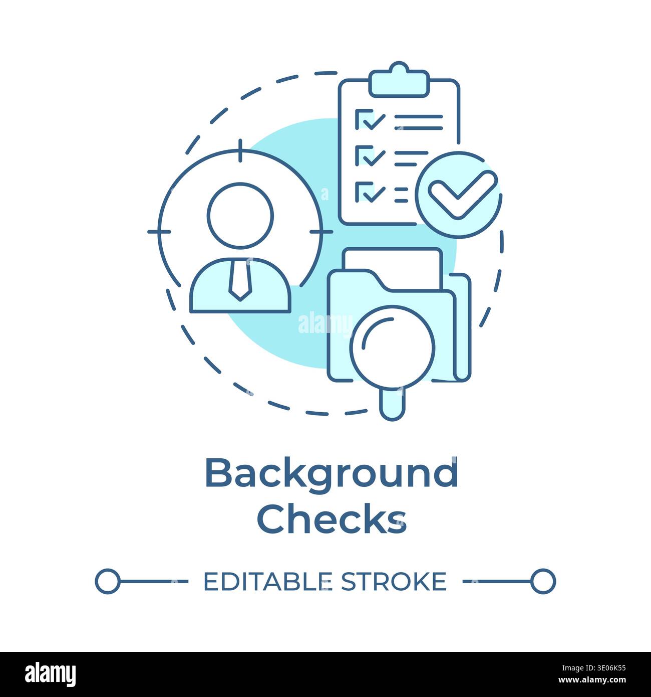 Background checks soft blue concept icon Stock Vector