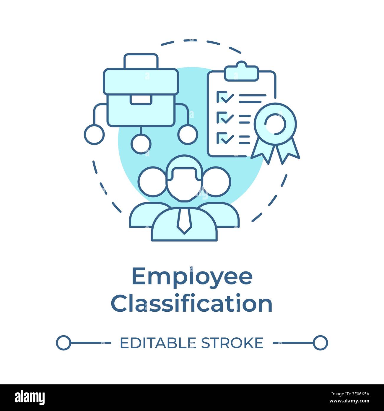 Employee classification soft blue concept icon Stock Vector