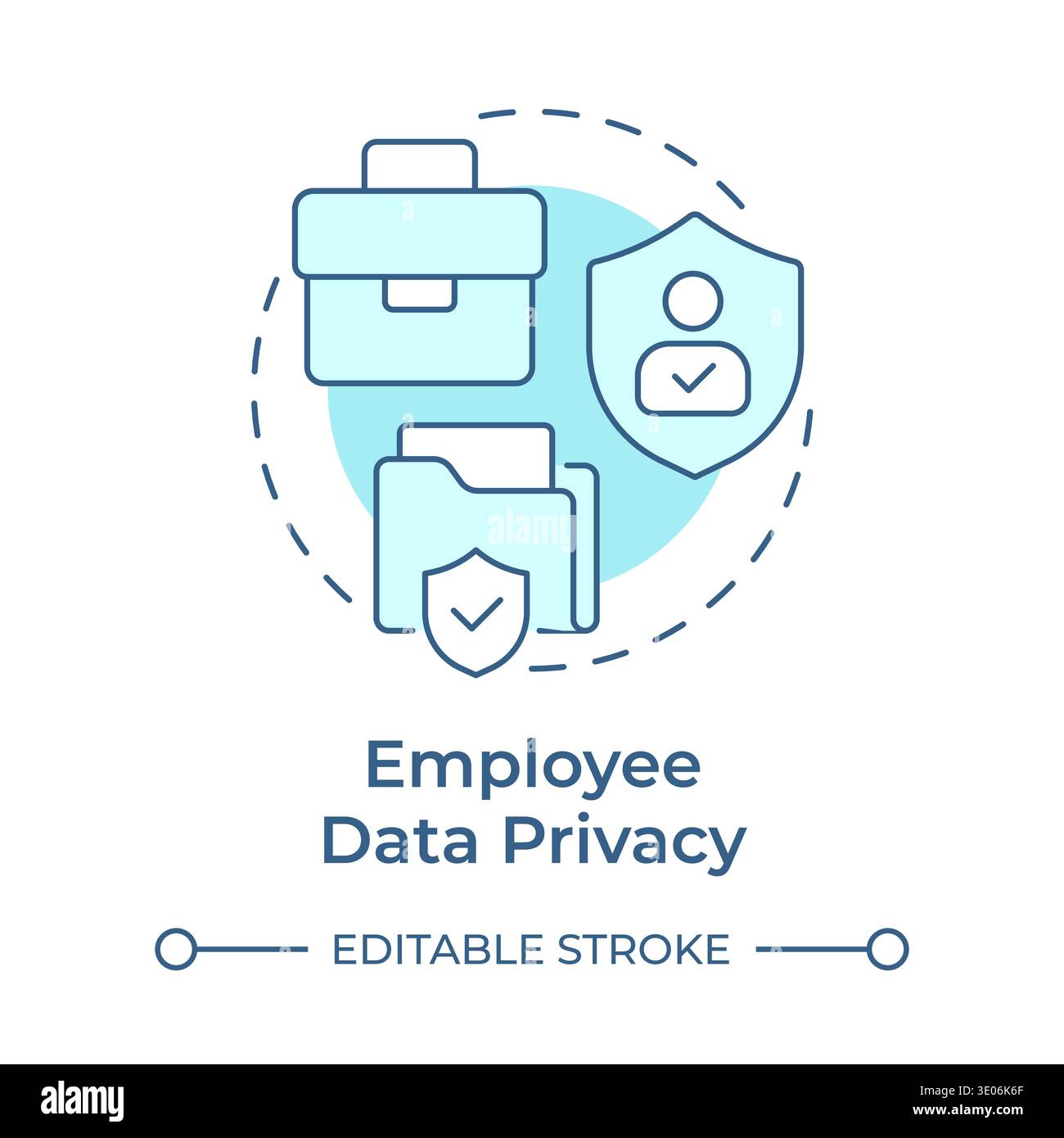 Employee data privacy soft blue concept icon Stock Vector