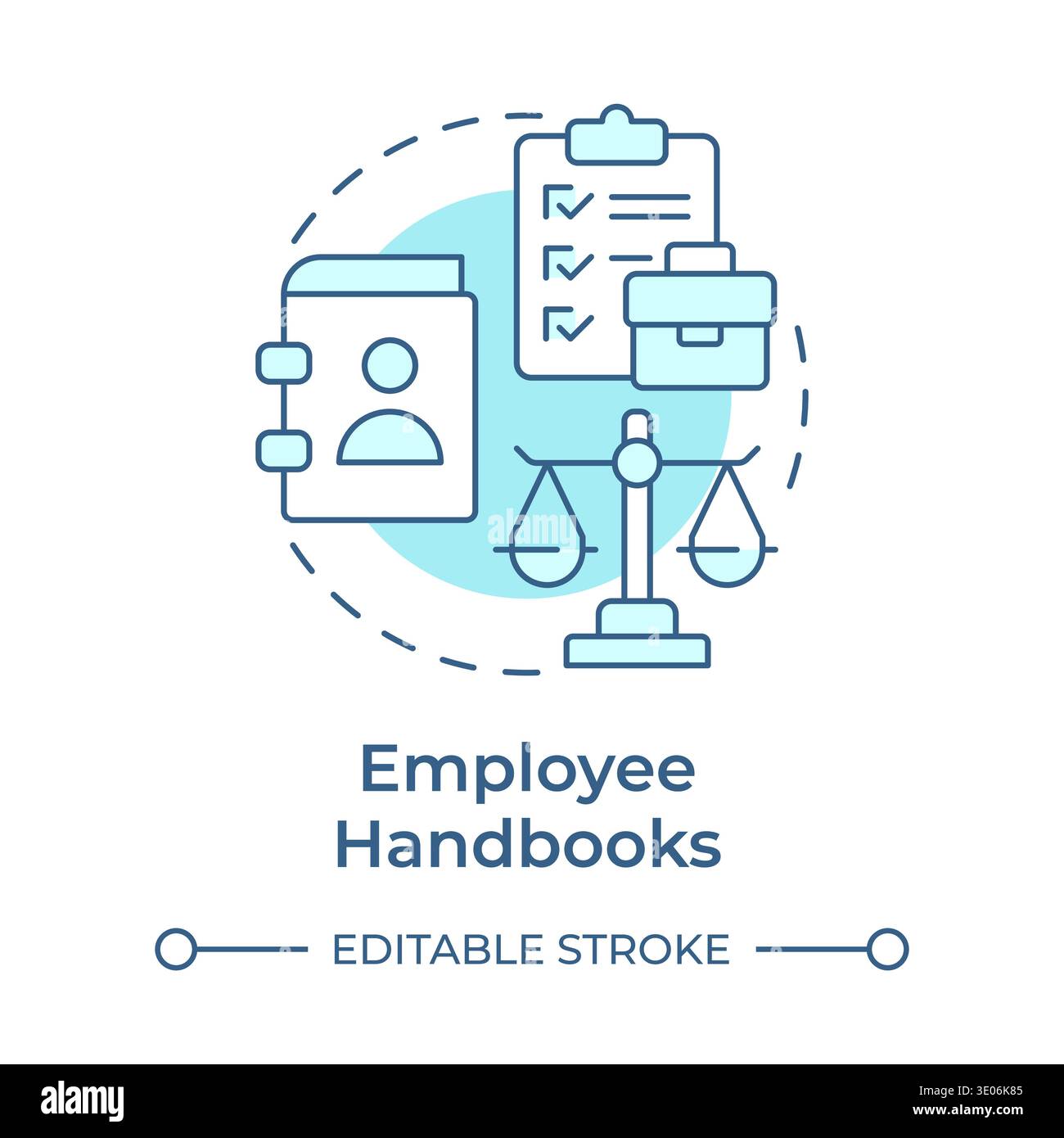 Employee handbooks soft blue concept icon Stock Vector