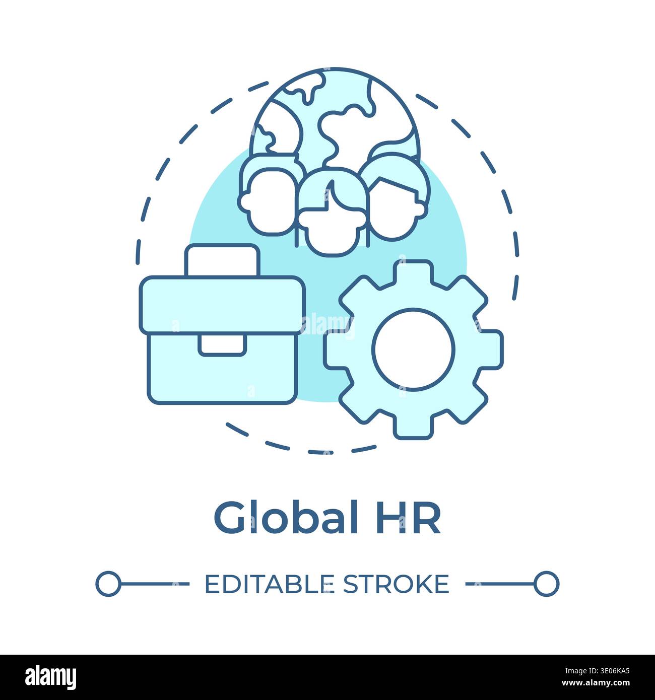 Global hr soft blue concept icon Stock Vector