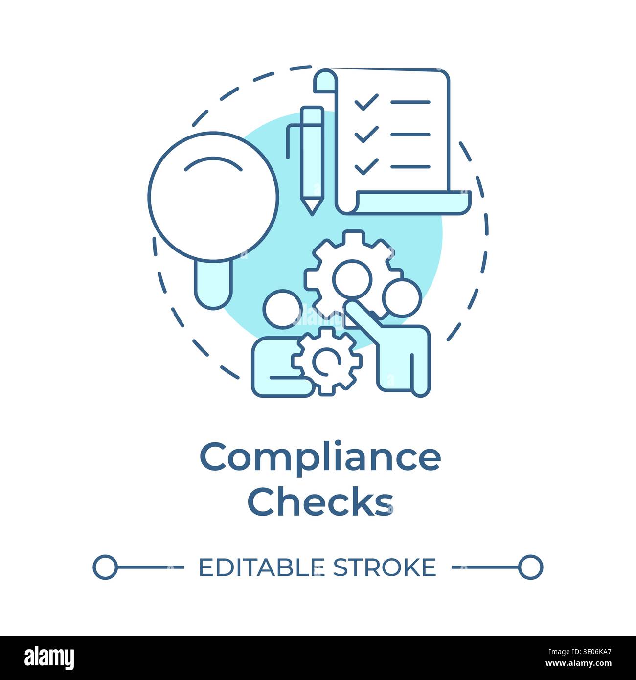 Compliance checks soft blue concept icon Stock Vector
