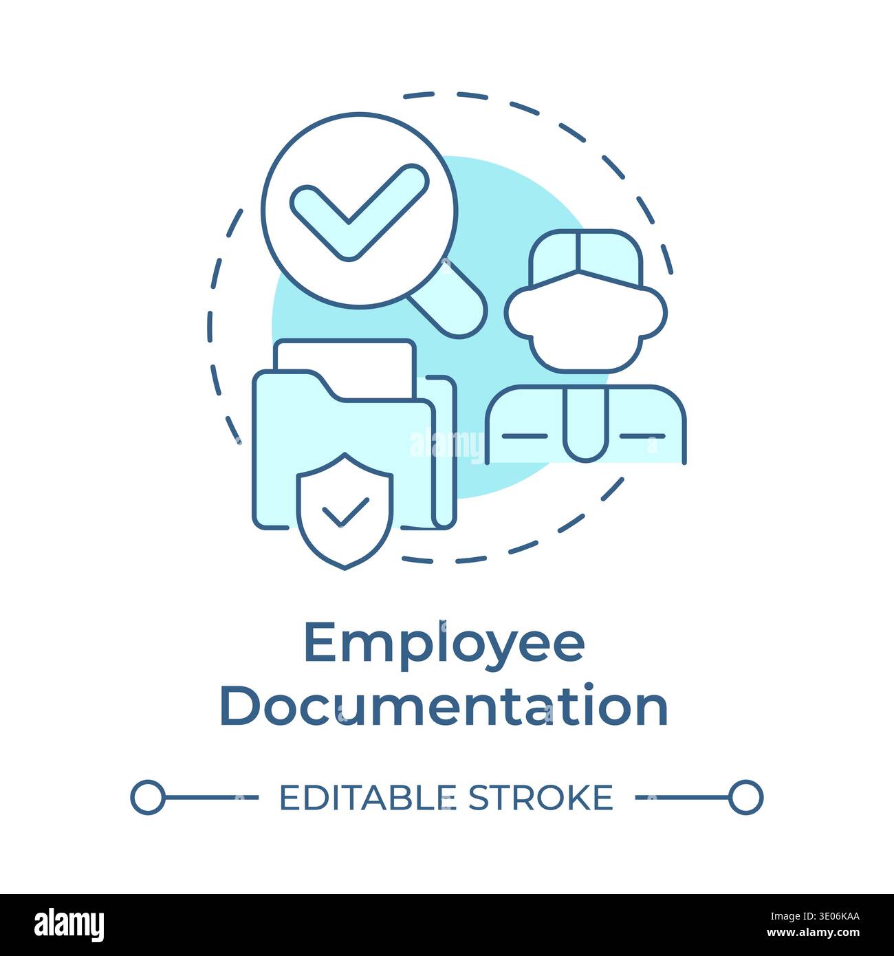 Employee documentation soft blue concept icon Stock Vector