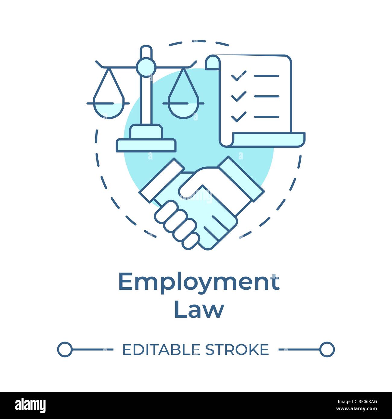 Employment law soft blue concept icon Stock Vector