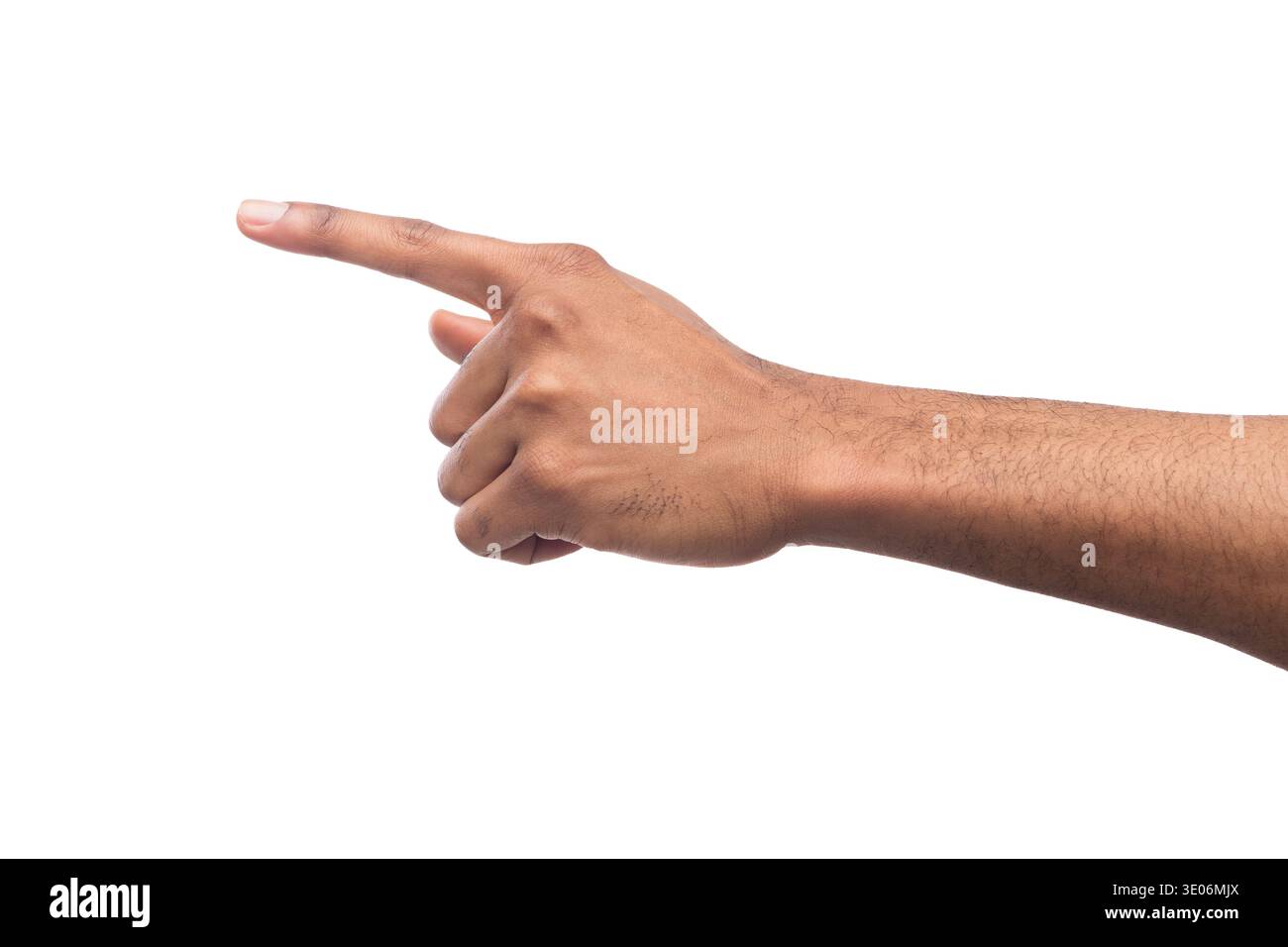 Hand gestures - man pointing away, isolated Stock Photo