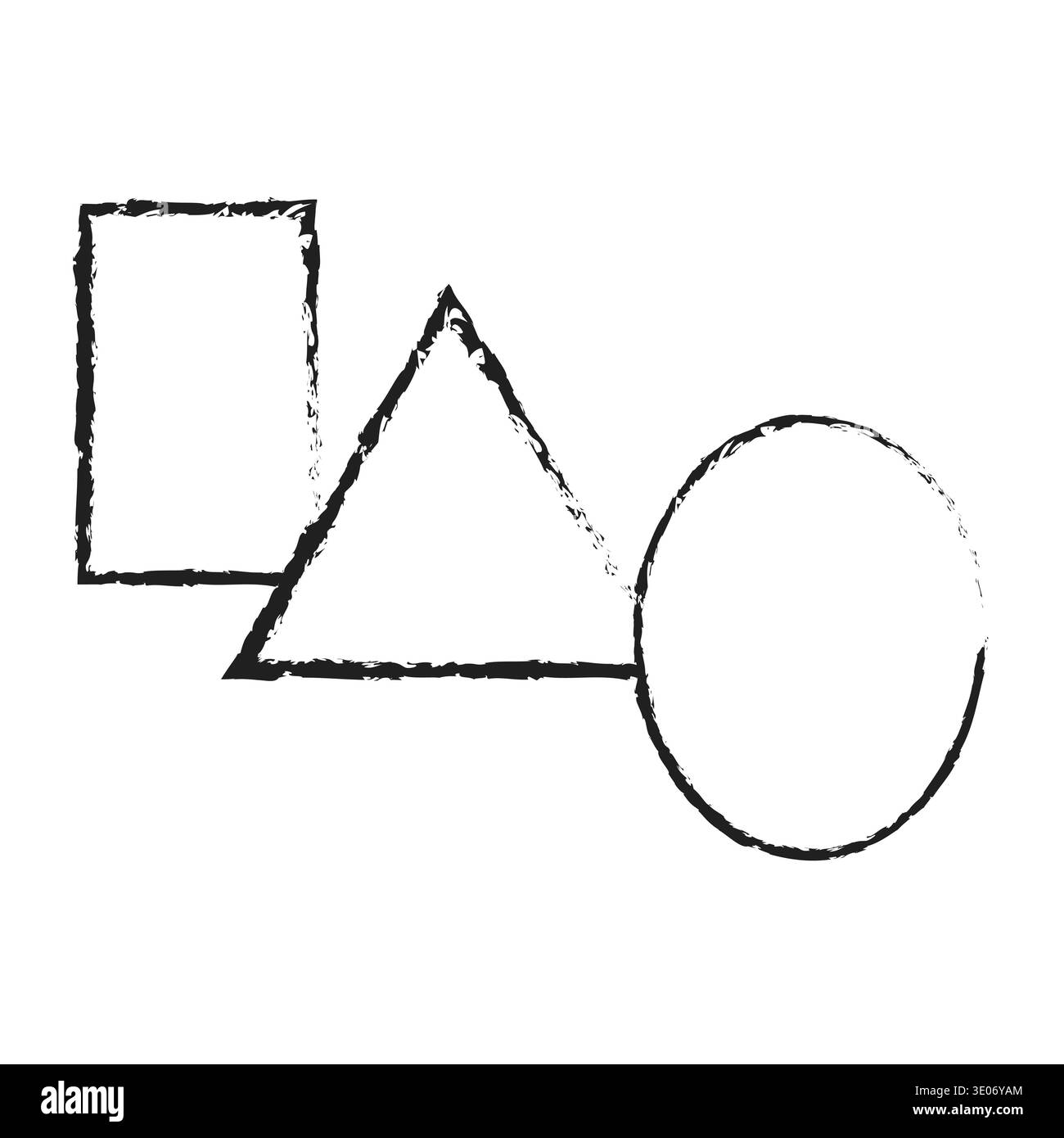 Significant hand drawns. Sophisticated geometric set. Crayon shapes Vector. Extraordinary professionalized sketchings. Stock Vector