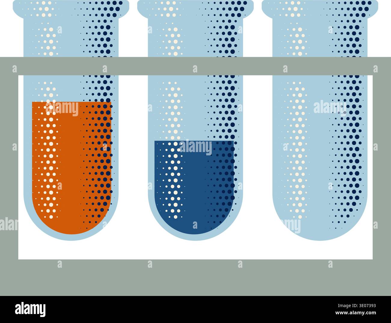 Test Tubes Beaker Flask Rack Retro Science Icon Stock Vector