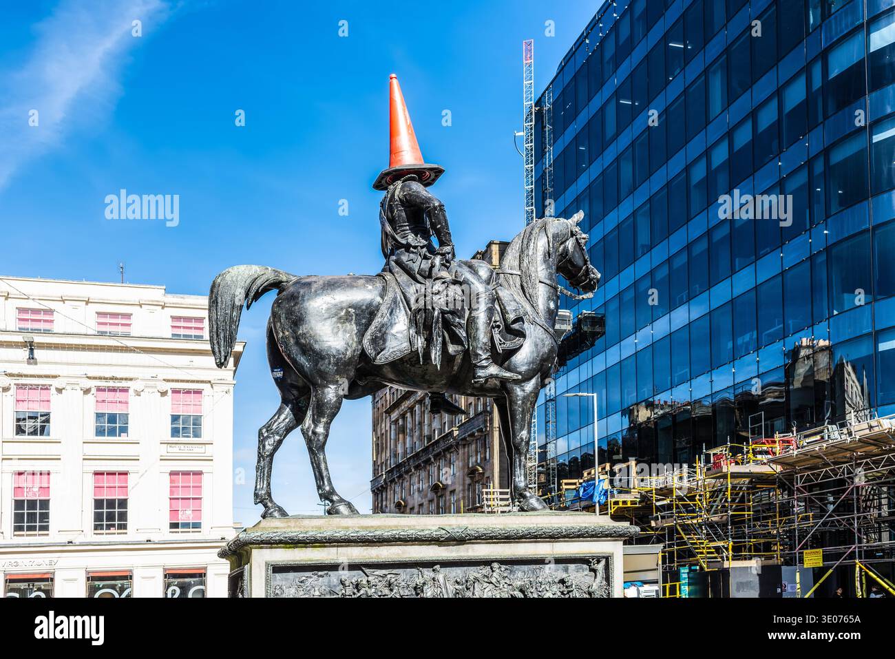 Glasgow, Scotland, UK - March 24, 2025: The iconic Duke of Wellington ...