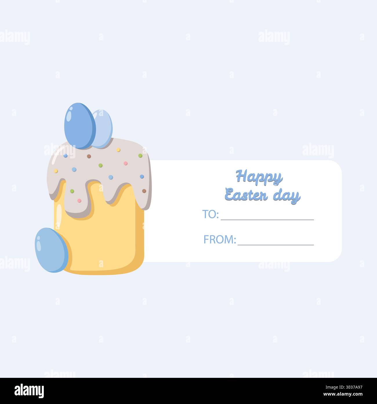 Happy Easter Day Card with Cake Stock Vector