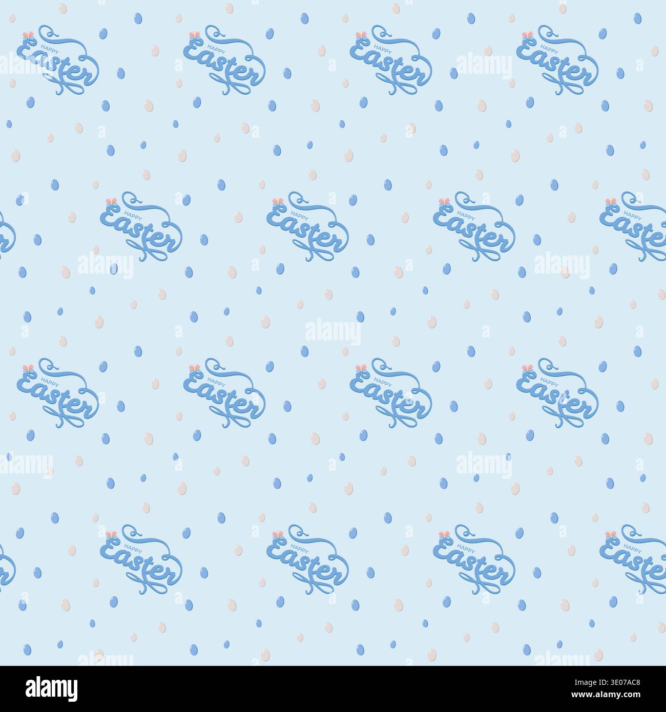 Easter Bunny Text Seamless Pattern Stock Vector