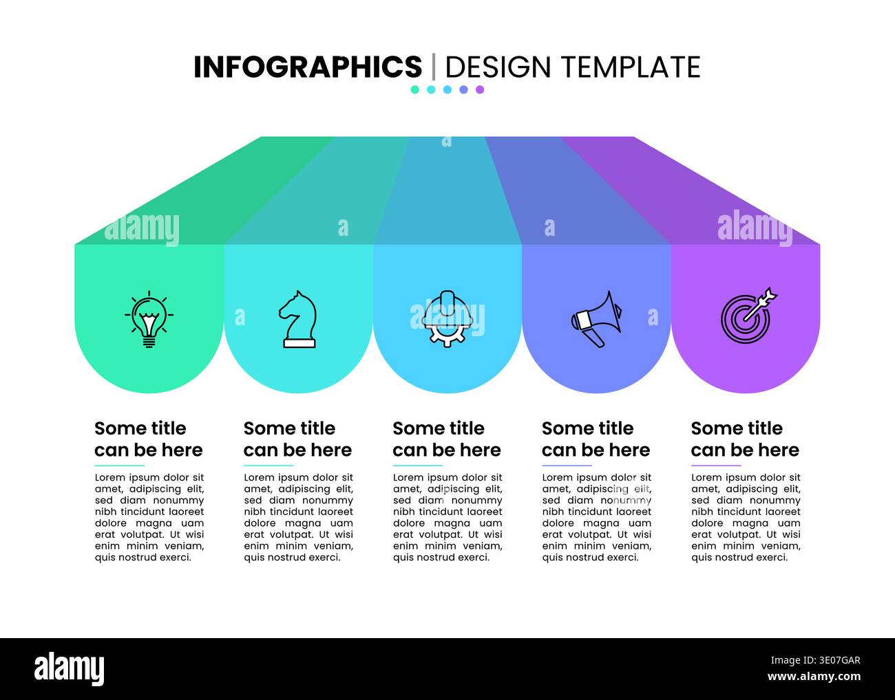 Infographic template with icons and 5 options or steps. Awning. Can be used for workflow layout, diagram, banner, webdesign. Vector illustration Stock Vector