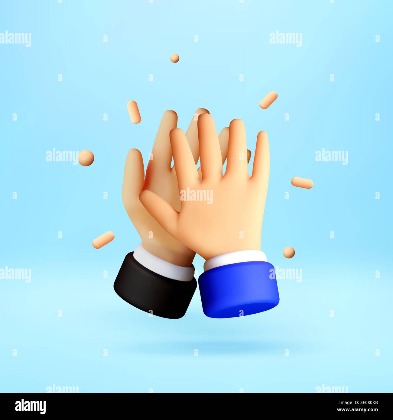 3D Two hands giving a high five. Stock Vector