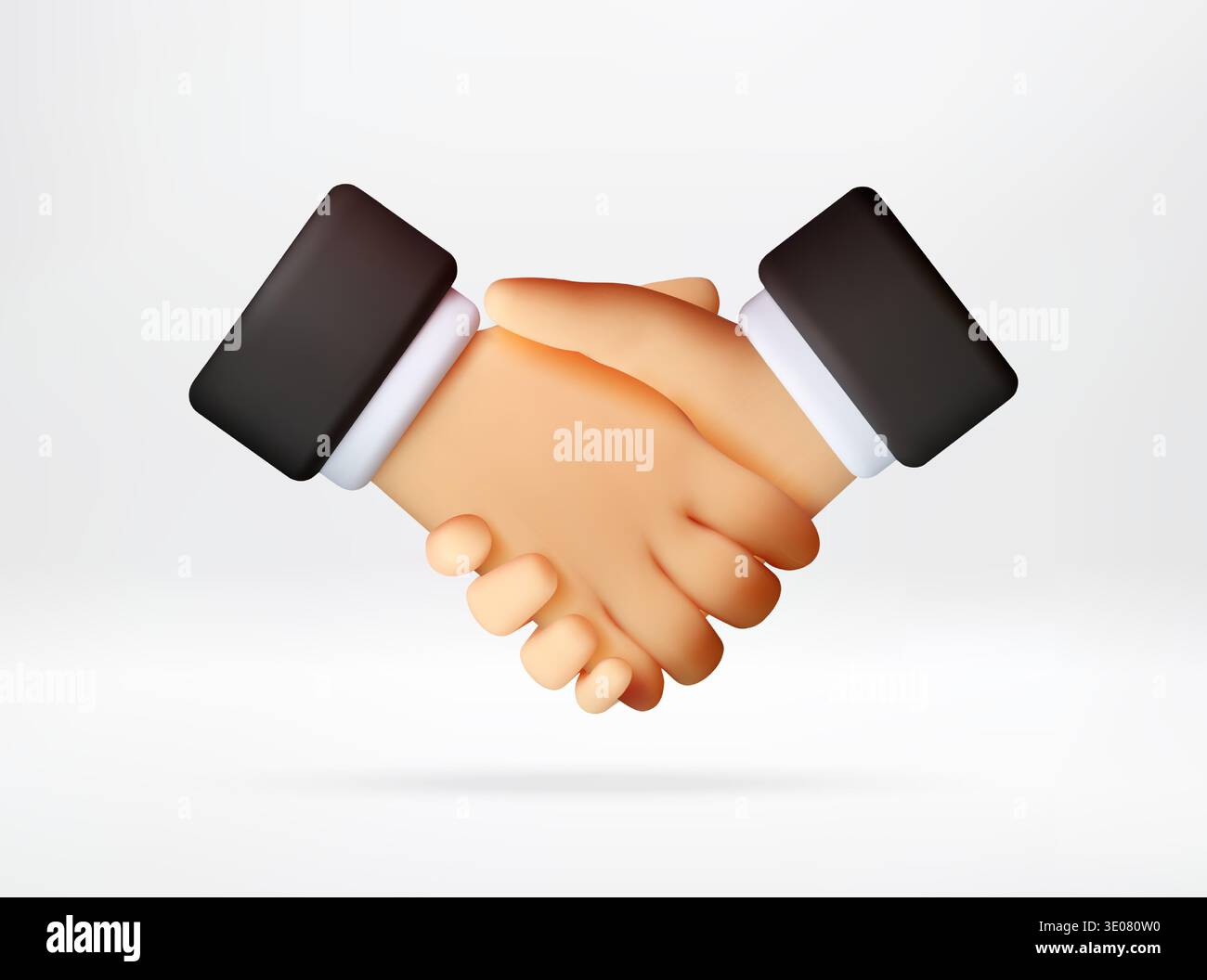 Handshake rendered in 3d style. Stock Vector