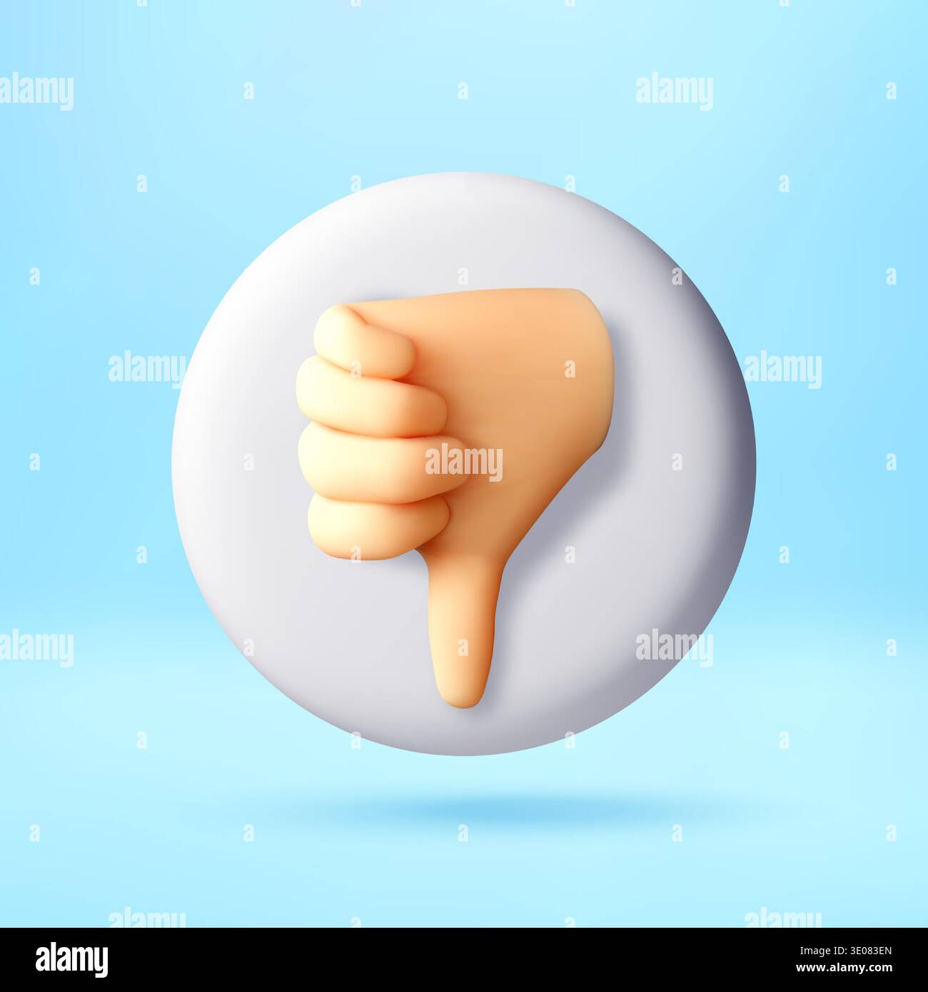 Thumb down gesture icon in 3d style. Stock Vector