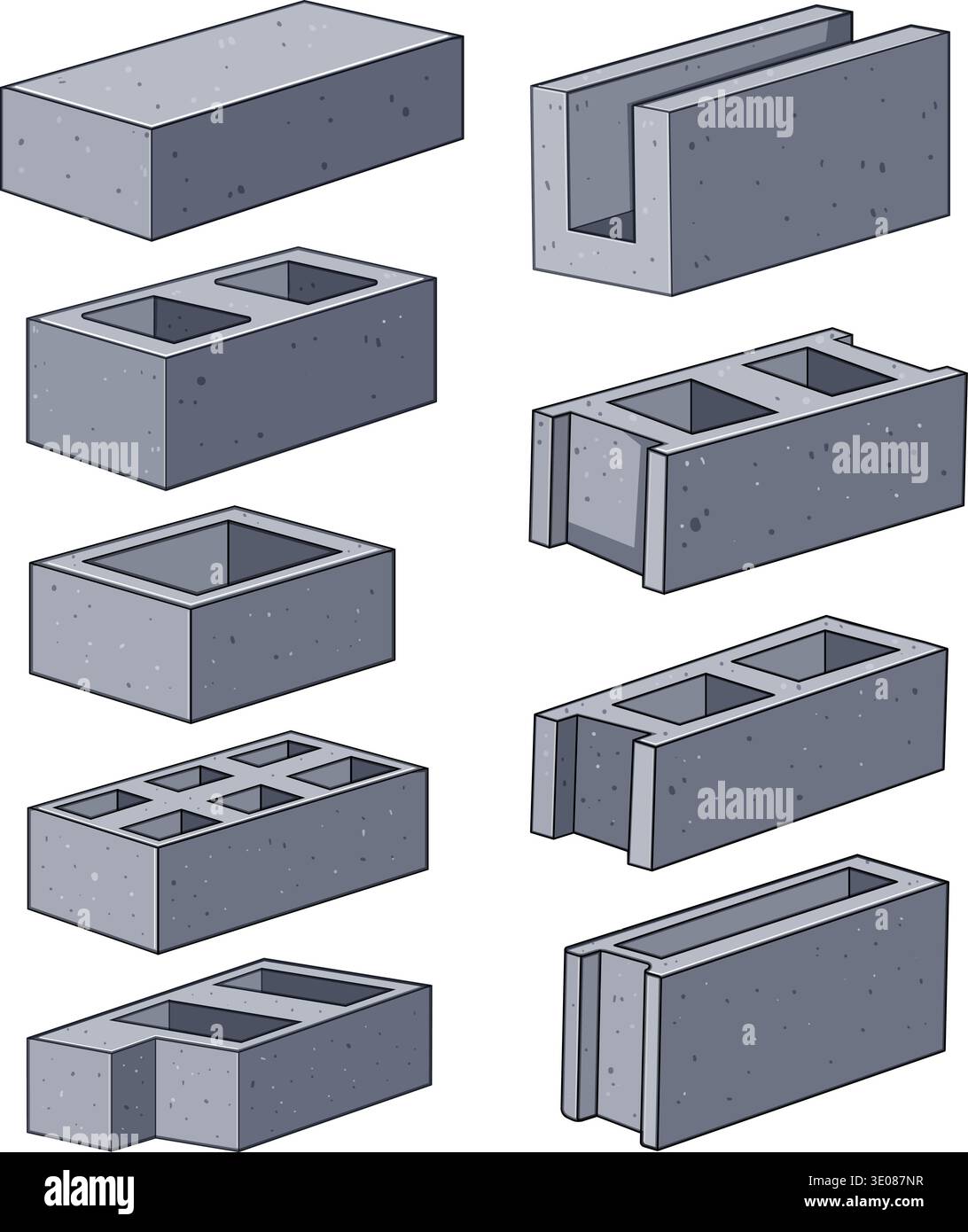 Concrete blocks in various shapes for construction Stock Vector Image ...