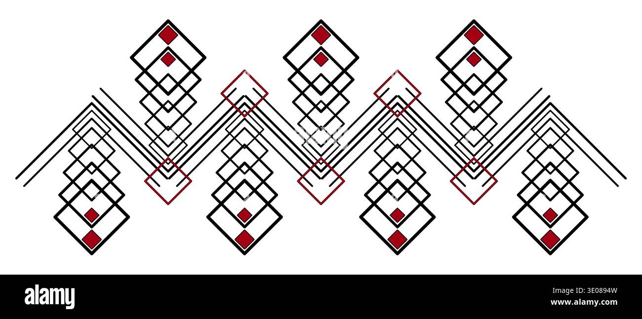 Geometric intricate serrated design element Stock Vector