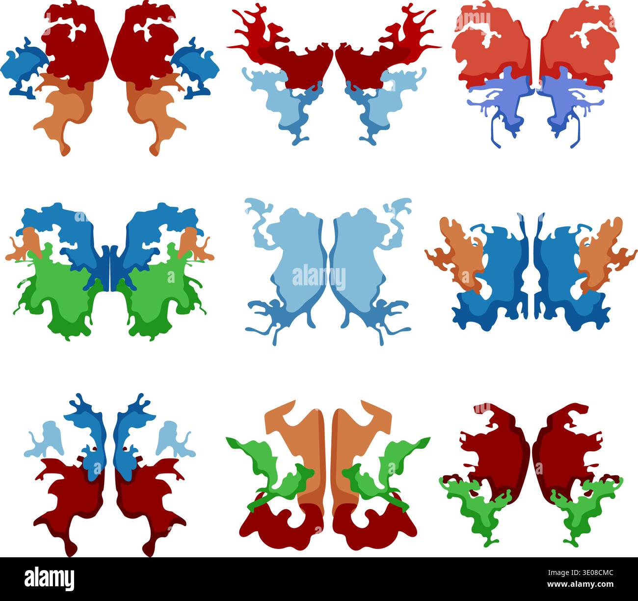 Rorschach inkblot test displaying psychological perception patterns ...