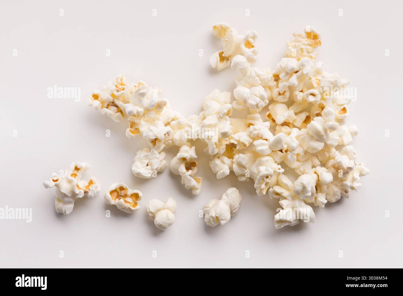 Popcorn pile isolated on white background Stock Photo