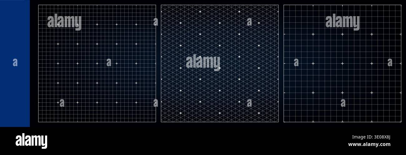 Blueprint black grid for isometric pattern bg, triangular lined paper. Vector graphic angle corner texture, cube layout design. Architectural degree Stock Vector