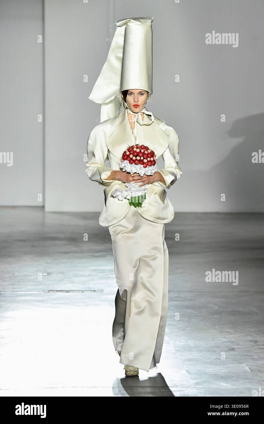 Model Vivienne Rohner is seen on the catwalk at the Vivienne