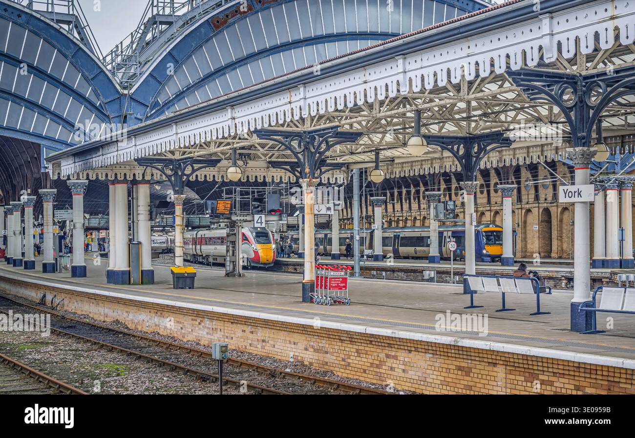Train Columns A 19th Century historic canopy supported by columns covers a railway ...