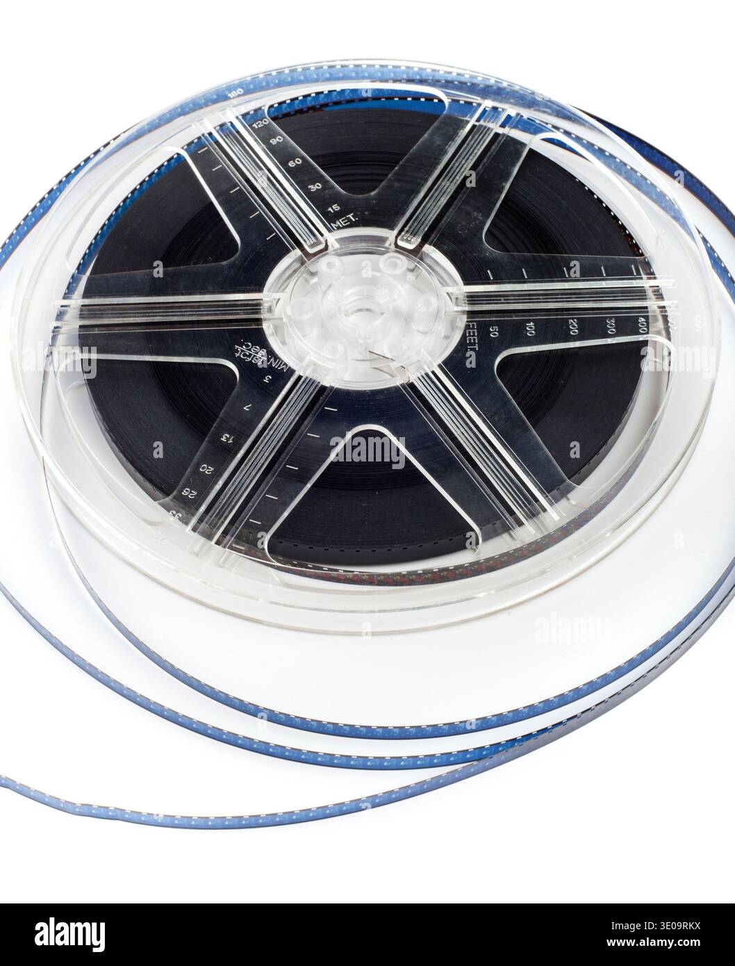 Vintage Super 8 film reel isolated on white Stock Photo