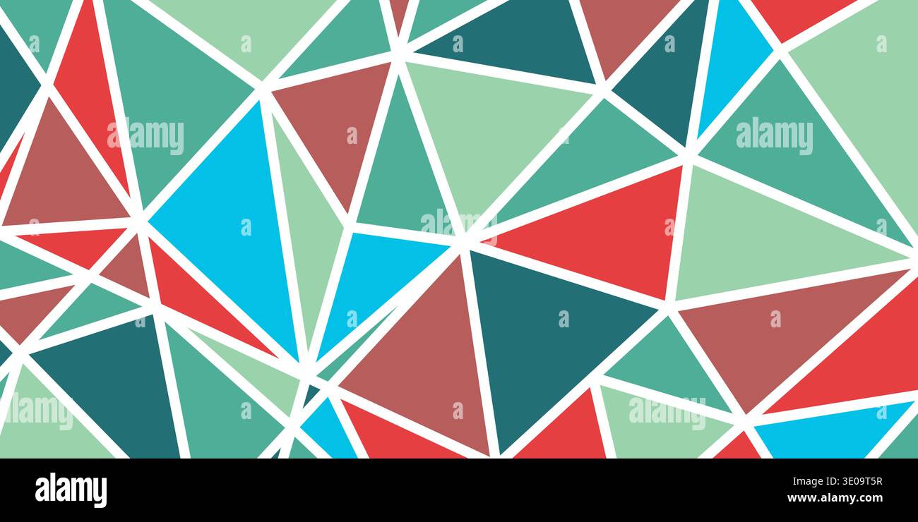 Triangle decoranive art backgrounds. Polygonal rainbow mosaic abstract vector illustration. Triangular simple pattern. Template geometric design for Stock Vector