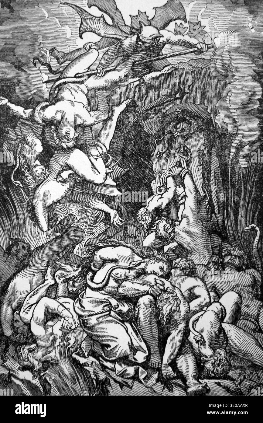 Hell Savior Demon from Black and White Stock Photos & Images - Alamy