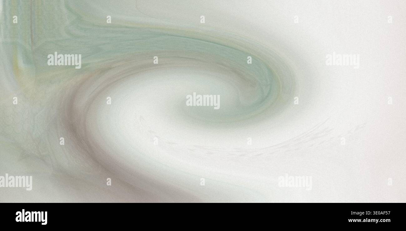 Dynamic watercolor artwork featuring a swirling pattern of green and brown hues on a white canvas, creating a captivating abstract visual effect Stock Photo