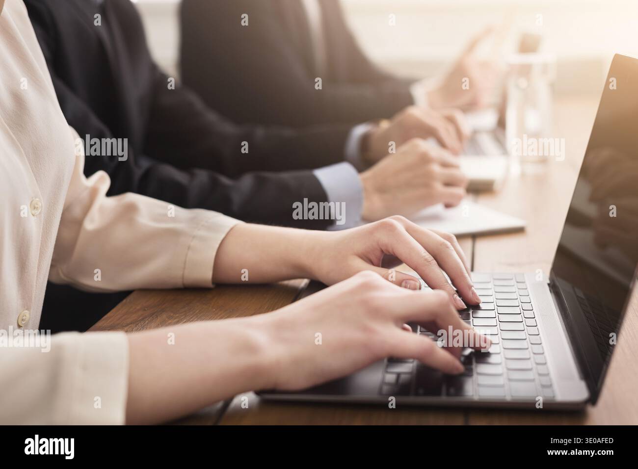 Programmers working in software developing company Stock Photo